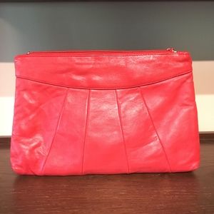 Vintage Red Faux Leather Wristlet
